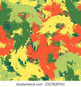Seamless background of colored splashes and spots