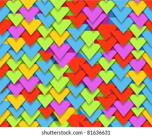 Seamless background of colorful abstract triangle waves