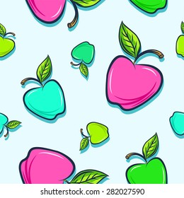 Seamless background with colorful appels