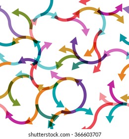 Seamless background of colorful arrows, eps10 vector