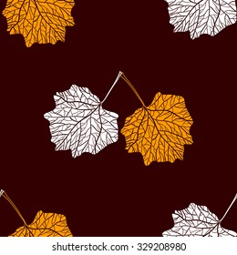 Seamless background with colorful autumn leaves, vector illustration.