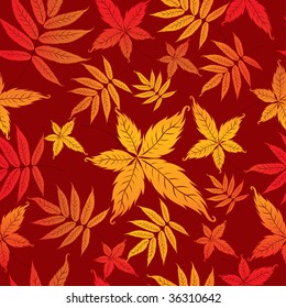 Seamless Background with colorful Autumn Leaves. Thanksgiving (From my big "Seamless collection")
