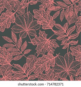 Seamless background with colorful autumn leaves. Vector illustration.