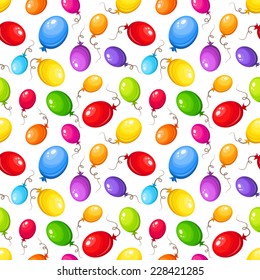 Seamless background with colorful balloons. Vector illustration.