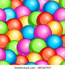 Seamless background with colorful balls. Set of colored balloons. Vector illustration.