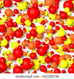 Seamless background of colorful bubbles. 3d effect balls bright colorful seamless background.