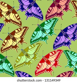 Seamless background of colorful butterflies.