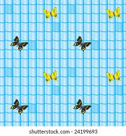 Seamless background with colorful butterflies. Vector illustration