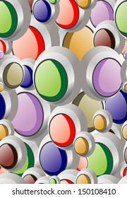 Seamless background of colorful  buttons