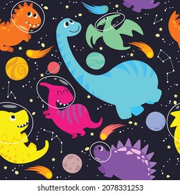 seamless background of colorful dinosaur