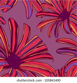 Seamless background with colorful flowers. Vector illustration.