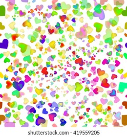 seamless background colorful heart. Vector