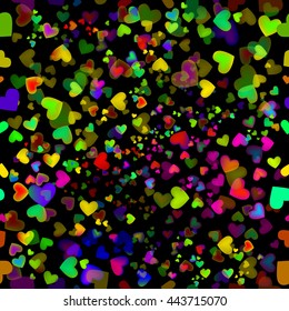 seamless background colorful heart. Vector
