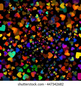 seamless background colorful heart. Vector
