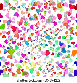 seamless background colorful heart. Vector