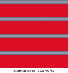 Seamless background with colorful horizontal stripes on a red background. Vector pattern