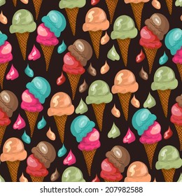 Seamless background colorful ice cream