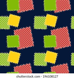 Seamless background with colorful patches. Vector illustration.