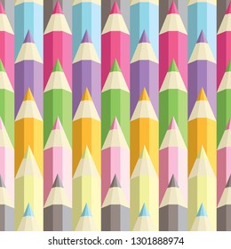 A seamless background with colorful pencils. An interesting abstract pattern for textile, fashion, paper, business. Vector 10 eps