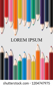 Seamless background with colorful pencils. Vector illustration. Can be used for wallpaper, textile, invitation card, wrapping, web page background.