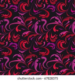 Seamless background with colorful plants. Vector illustration