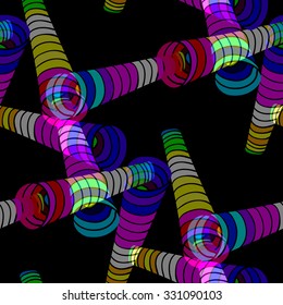 Seamless background with colorful spiral pipes.Vector illustration.