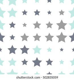 Seamless background with colorful stars on a white background. Shade hacks.