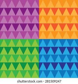Seamless background with colorful triangles