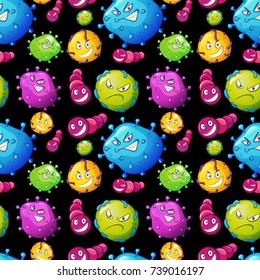 El fondo inmaculado con el virus colorido