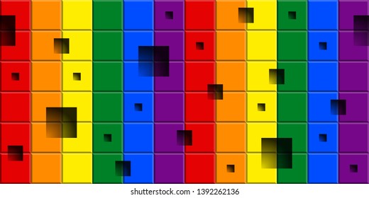 Seamless background with the colors of LGBT Rainbow Flag