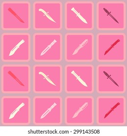 Seamless background with combat knives for your design
