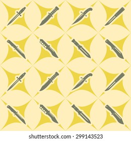 Seamless background with combat knives for your design