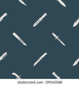 Seamless background with combat knives for your design