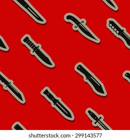 Seamless background with combat knives for your design