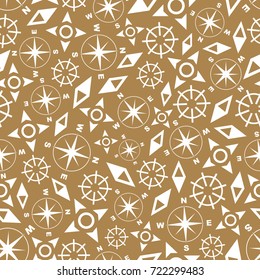 Seamless background with compass. Vector illustration.