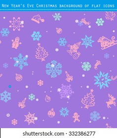 Seamless background composed of Christmas and New Year icons flat. eps8