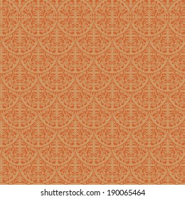Seamless background composed of circular elements with oriental pattern