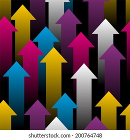 Seamless background composed of colorful arrows