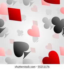 Seamless background composed of hearts clubs spades and diamonds