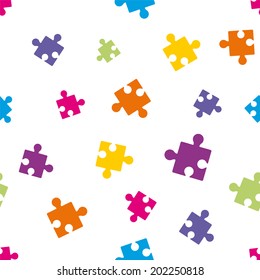 Seamless background composed of puzzle pieces