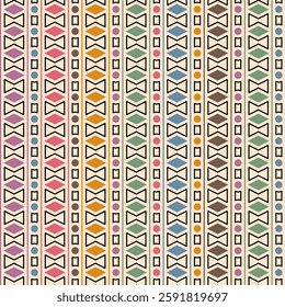 Seamless background. The composition of colorful elements creates a seamless pattern. National ornament. Idea for textiles, textures, prints, wallpapers, clothes and interior, Idea for creative design