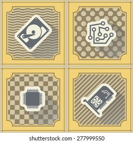 Seamless background with computer hardware and components for your design