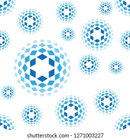 fondo transparente de círculos concéntricos de diamantes en tonos azules sobre blancos
