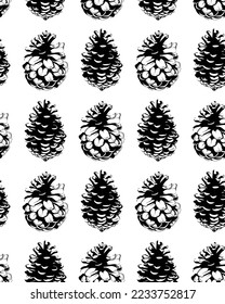 Seamless background of cones. Can be used for a wrapping paper design