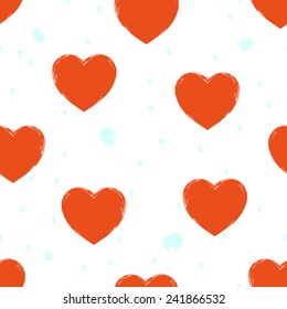 Seamless background consisting of hearts for Valentine's day, vector illustration