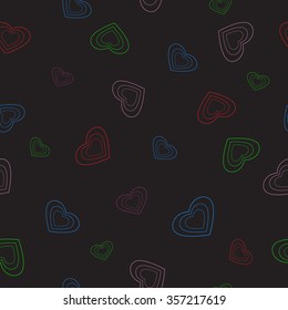 Seamless background consisting of hearts for Valentine's day, vector illustration