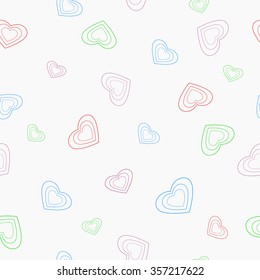 Seamless background consisting of hearts for Valentine's day, vector illustration