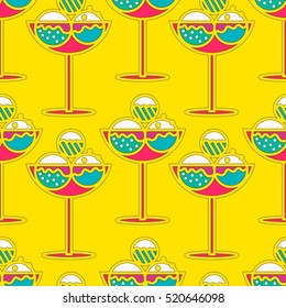 Seamless background consisting of ice cream, white background