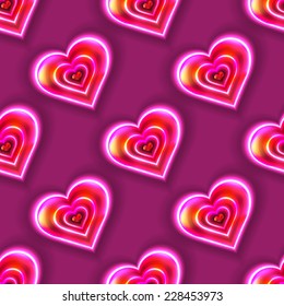 Seamless background consisting of pink hearts. 