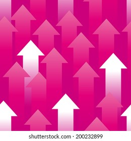 Seamless background consisting of pink and white arrows